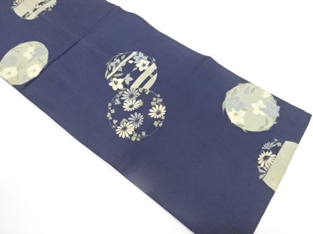  アンティーク　花丸模様織り出し袋帯（材料）